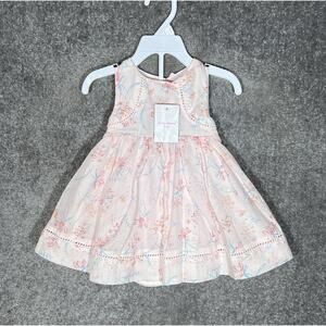 Tommy Bahama Kids Sleeveless 2pc Dress Infant Girls Size 12M‎ Pink Floral NWT